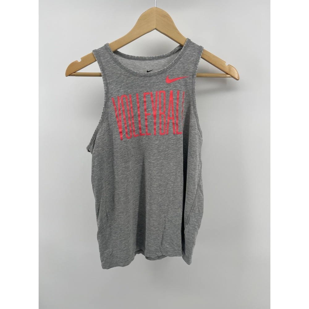 Nike Dri-Fit Top Womens S Volleyball Athletic Tank Top Gray Sport Performance